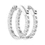 3 Carat Oval Lab Diamond Pave Set Small Hoop Earrings - 14K White Gold