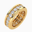 4.20 Carat Round Lab Diamond Pave Set Eternity Mens Wedding band - 14K Gold
