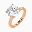 4.89 Carat Round Lab Diamond Solitaire Engagement Ring – IGI Certified – Plain Band - 14K Gold