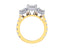 5.05 Carat Emerald Cut Lab Diamond Pave Set Three Stone Engagement Ring - 14K Yellow Gold